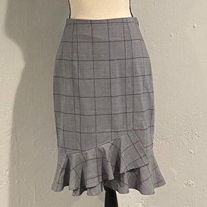 Banana Republic Grey Windowpane Tulip Pencil Skirt [NWT]